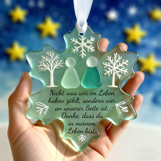 🌊Schneeflockenförmige Meerglas-Freundschaftsdekoration❄✨Von der Natur geformt & von Hand gefertigt!