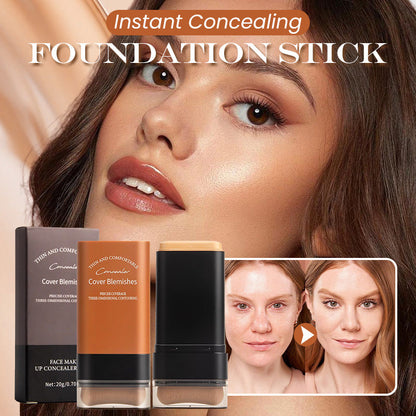 🔥Varm försäljning 50% rabatt🔥Instant Concealing Foundation Stick med inbyggd pensel