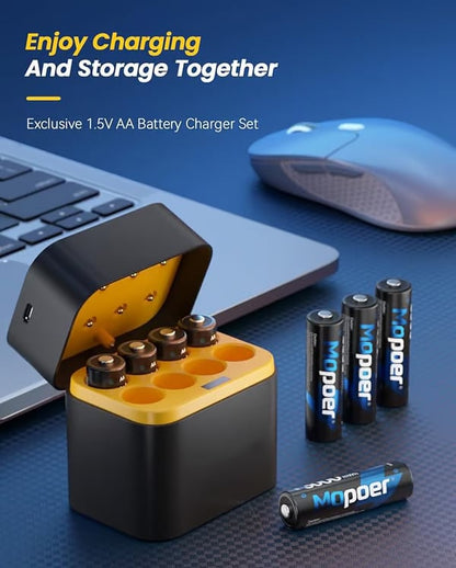 🔋 Lithium-Ionen-Batterie mit integriertem Ladegerät 💡 Überladungsschutz