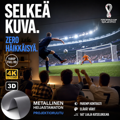 📽️ 50 %:N ALENNUS! 🖼️ Kannettava 4K-projektori taitettavalla näytöllä – valonpitävä, korkea resoluutio ja kannettava kotiteatteri 🎬