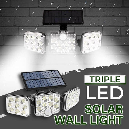 💥NUR HEUTE 50 % RABATT⏰BEEILEN SIE SICH!🔥Dreifache LED-Solar-Wandleuchte