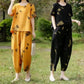 💖Naisten painokuvioinen T-paita & Cropped-housut -setti