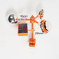 Vogelscheuche mit Reflektor und Windmaschine mit Sound