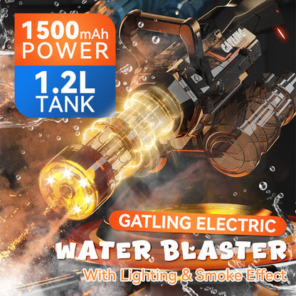 💦🔫Gatling Electric Water Blaster mit Beleuchtung und Raucheffekt