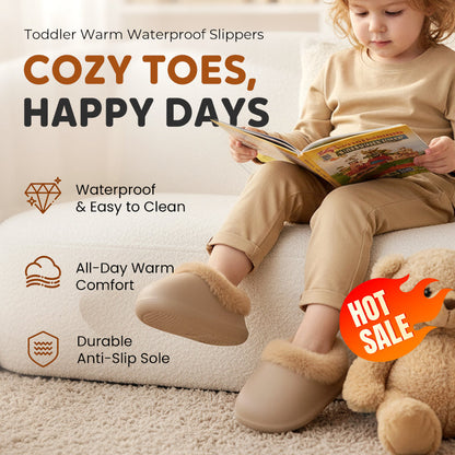❄️Warme, wasserdichte, rutschfeste Hausschuhe mit voller Ferse für Kleinkinder