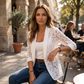 👗Naisten tyylikäs kukkakuvioinen pitsiblaiseri – tyylikäs ja kevyt vaate, joka sopii niin toimistoon kuin iltatilaisuuksiinkin✨